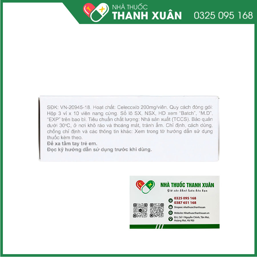 Espacox 200mg điều trị thoái hóa khớp, viêm khớp dạng thấp, viêm cột sống dính khớp